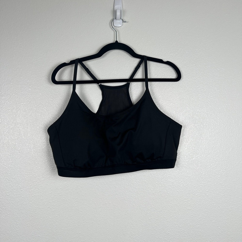 Duluth Trading Co Womens Adjustable Strap Sports Bra Black XL Racerback Wireless